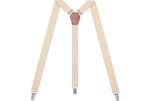 Suspenders Men - Stylish - Adjustable Solid Straight Clip by Action Ward