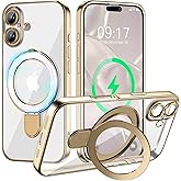 Pmteyoim Magnetic for iPhone 17 Case with Invisible Stand[Compatible with MagSafe][Full Camera Lens Protector][Military Drop 