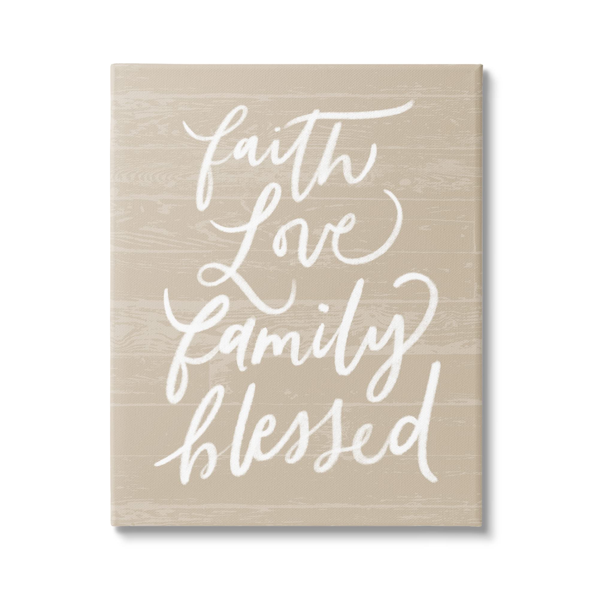Photo 1 of **DIRT DAMAGE TO CORNER**Stupell Industries Faith Love Family Blessed Calligraphy Textured Surface, Design by Doodles.Ink.