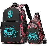EZYCOK Boys Backpack, Anime Luminous School Backpack Kids Backpack Kindergarten Elementary Middle School Book Bags, Lightweight Laptop Backpack College Bookbag