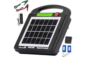 My Animal Command Solar Powered Electric Fence Charger 0.2 Joules Adjustable Voltage (6-9KV) with Lithium Battery Energizer Containment & Protection of Livestock Horses Cattle Sheep Pets Easy Install