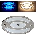 Marvix RV LED Ceiling Light 12V 24V Spotlight - 6W Mirror Finish - Dimmable Day/Night, Blue/White Touch Switch Controlled Ceiling Spotlight - Super Bright Motorhome, Caravan, Campervan & Boat Lighting