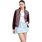 Members Only Women's Updated Tweed Varsity Jacket with Contrast Sleeve