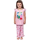 Peppa Pig Pajamas Toddler Girls' I'm Peppa Pig Snort Two-Piece Sleep Lounge Set Ruffle Sleeve Top Pajama Pant