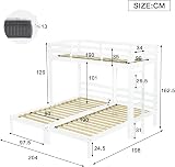 LTGB Triple Sleeper Bunk Bed with Side Ladder for Kids & Teens - White view 2