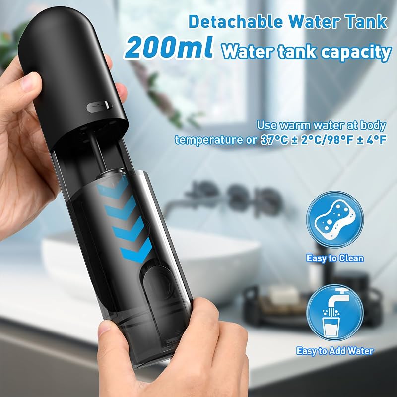 Nettoyeur Oreille Électrique, Kit d’Élimination du Cérumen avec 5 Modes de Nettoyage, Irrigation Oreille avec Écran LCD, IPX5 Étanche, Réservoir 200ml, Recharge USB-C