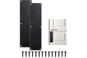 BTSKY 2 PCS Stainless Steel Push Door Plate 40 x 10cm, Door Kick Plates with Screws, Door Protection Plate Brushed Plate Door