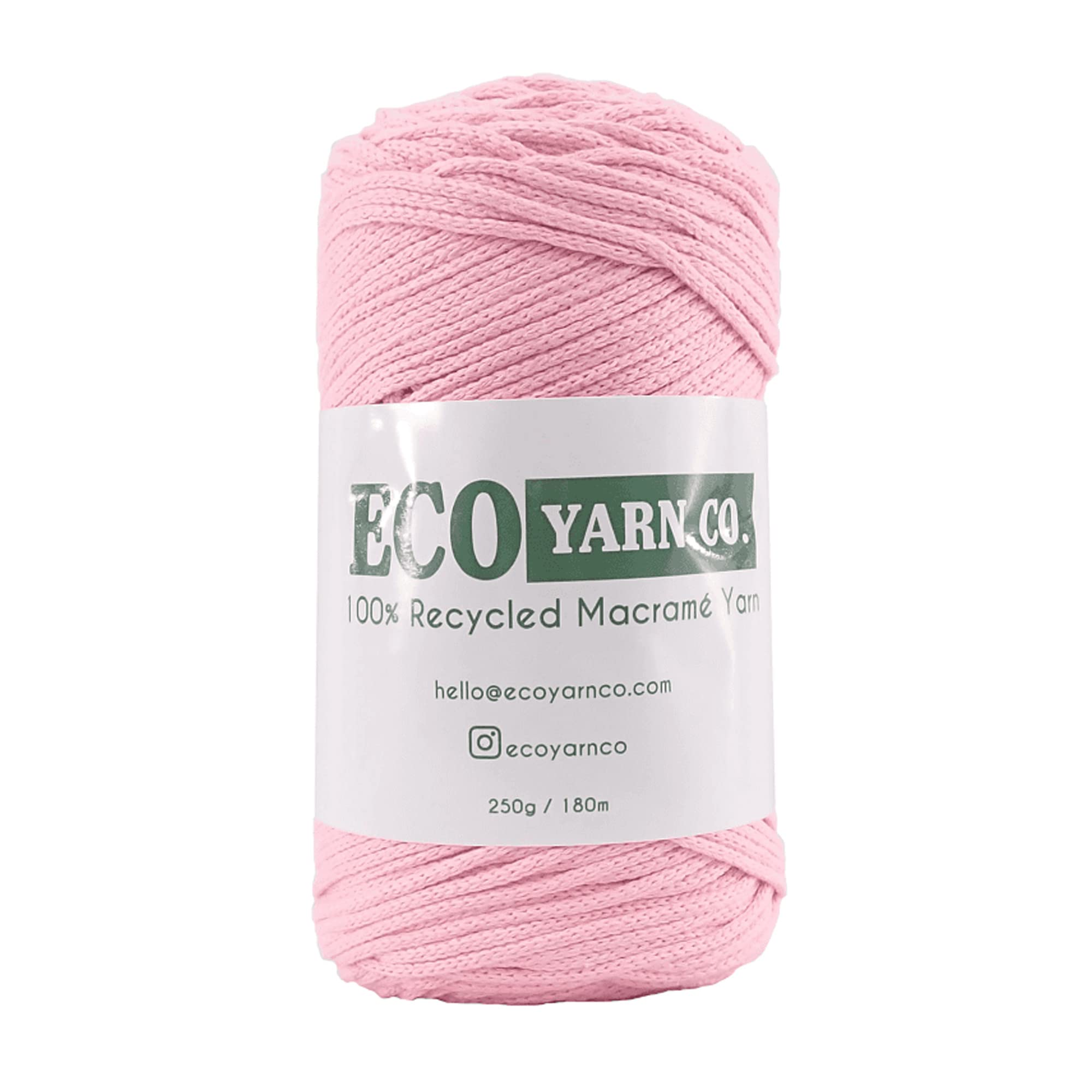 Baby Pink Cotton/Polyester Macrame Yarn, 180m (250g)