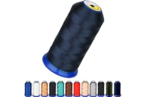PESTOR Heavy Duty Thread 1800Yards Size T70#69 210D/3 All Purpose High Strength Polyester Sewing Thread for Weaves, Upholstery, Jeans and Weaving Hair, Drapery, Beading, Purses, Leather (Navy Blue)