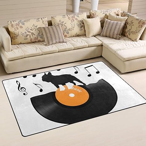 Amazon Soresore ソレソレ ラグ カーペットラグマット夏 洗える 滑り止め ラグマット長方形 おしゃれ かわいい 北欧 いぬ 犬柄 音符 かわいい ホワイト 白 可愛い マット カーペット すべり止め 53 80cm 152 99cm 2サイズ ラグ カーペット オンライン通販
