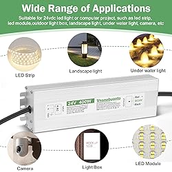 24V Power Supply 400W, 90-130V AC to 24V DC 16.7A