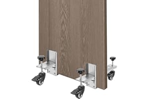 BIXIBIN 2 Pieces Door Installation Tool, Heavy Panel Transportation, Door Installation Dolly Kit with 4 Pressure Plate Holders Stainless Steel Silver (for Doors 1.375-2.25 in Thick, 300lbs)