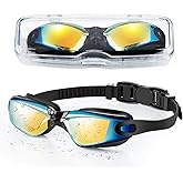 portzon Swimming Goggles Anti Fog Swimming Goggles Clear No Leaking,One Size