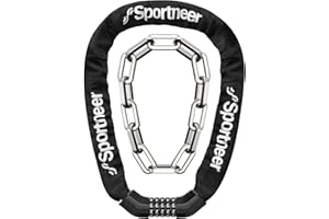 Sportneer Bike Lock: 6mm Heavy Duty Bike Chain Lock with 5-Digit Combination, 100cm/39.4in High Security Anti-Theft Hardened 