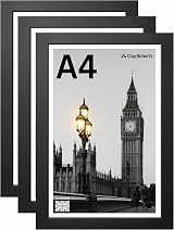 Clay Roberts A4 Black Photo Frame – Modern Wall Frame for Certificates & Photos