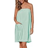 Ekouaer Women's Towel Wrap Soft Lightweight Shower Wrap Absorbent Spa Body Wrap Bath Robe with Velcro S-L