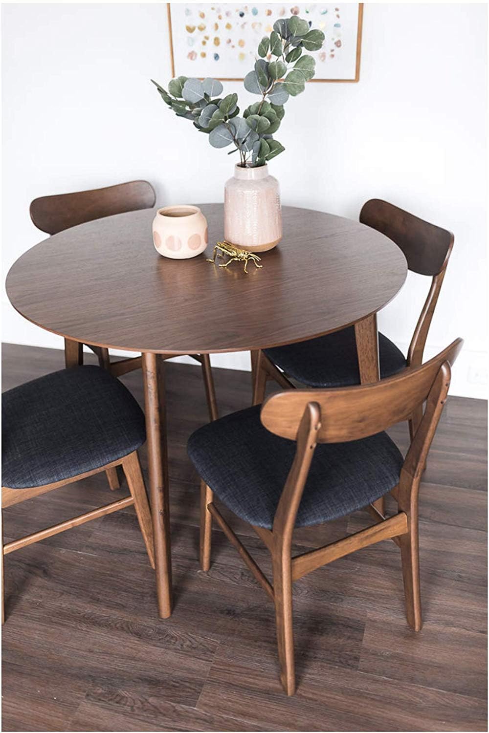 Walnut Top Edloe Finch Bria Brooks MidCentury Modern 5 Piece Round