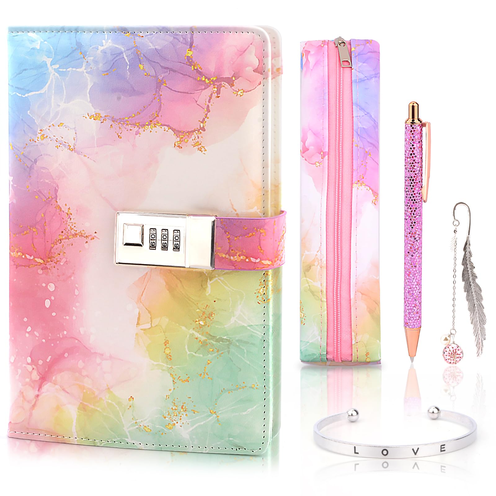 Gifts for Girls 8 9 10 11 12 13 14 Year Old, Secret Diary for Girls, Back to School Easter Birthday Gifts Presents for Girls Age 7-15, Diary with Lock for Girls Teen, Locked Journal Pen Notebook