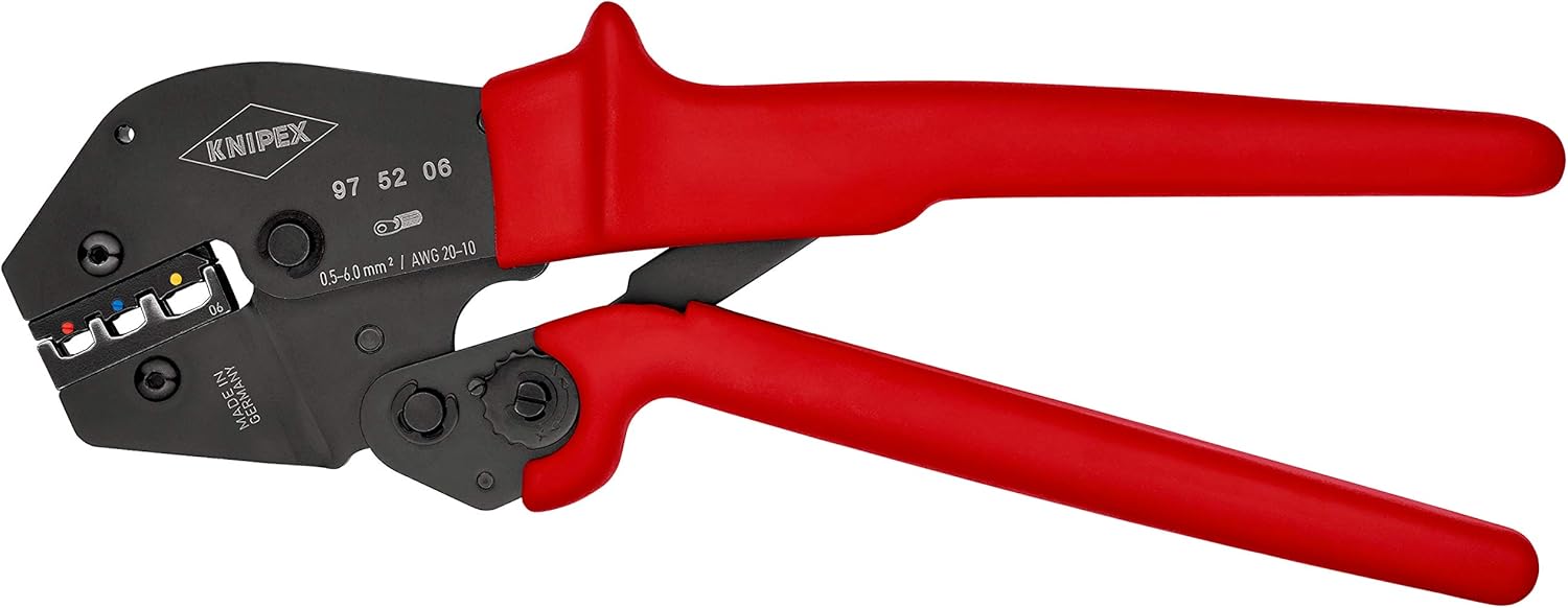 KNIPEX Crimping Pliers for Two-Hand Operation with Non-Slip Plastic Grips 250 mm, 97 52 06, Black
