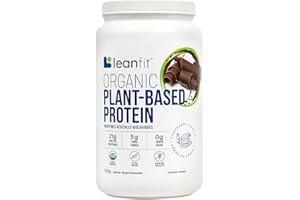LEANFIT ORGANIC PLANT-BASED PROTEIN, Natural Chocolate - Vegan, Soy Free, Gluten Free, Dairy Free, Sugar Free - 21g Protein, 