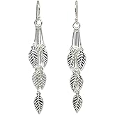 NOVICA Artisan Handcrafted .925 Sterling Silver Dangle Earrings | Leaf Design Earrings | Jewelry Dangle Earring | Stainless Steel Dangle Earrings | Handmade Leaf Dangle Earring | Thailand Themed