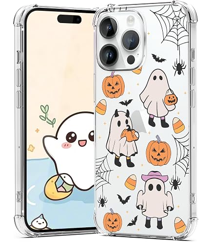 Custodia IPhone 14 Con Fantasmino Hippie - TPU Morbida Antiurto Con Angoli Rinforzati, Design Cartoon Ghosts