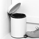 Beldray 3L Round Pedal Bin Stainless Steel Soft Close White 16.8x24cm view 3