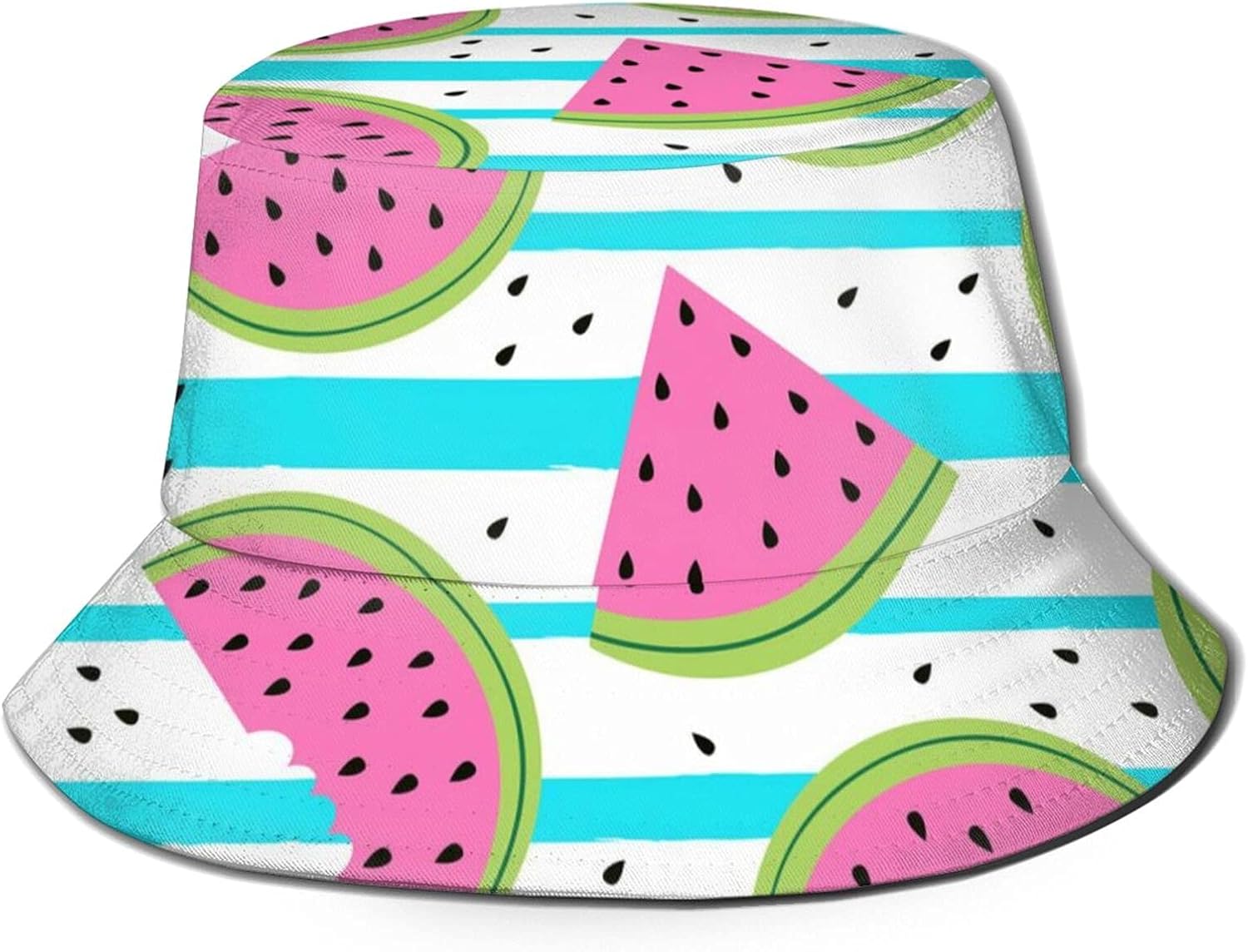 Unisex Bucket Hat with Unique Watermelon with A Bite Print, Summer