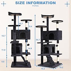 FDW Cat Tree 54in Cat Tower Multi-Level Durable Cat
