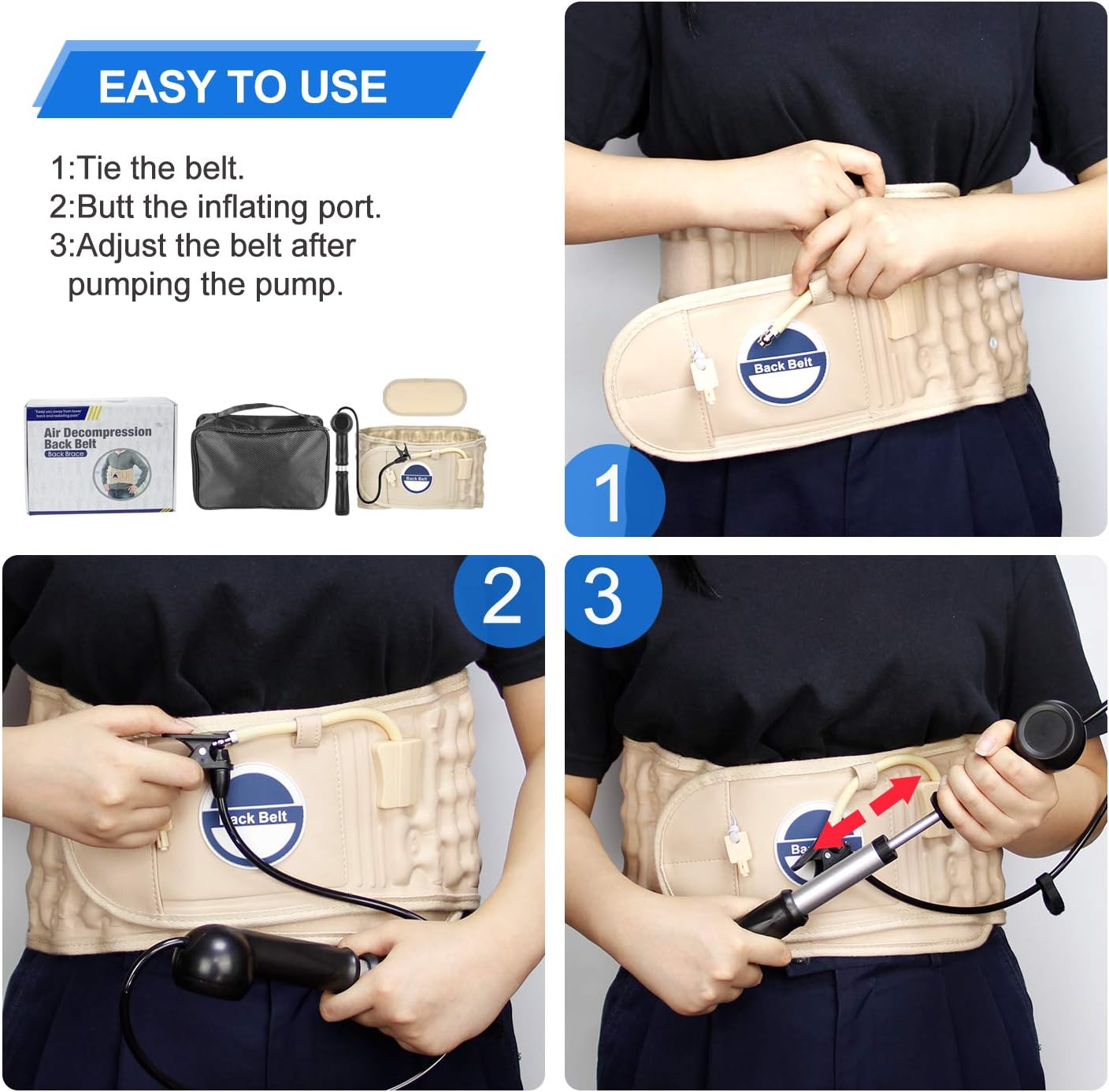 Decompression Back Belt,Extended Pad Back Support Belt Lumbar Traction Belt Lower Back Pain Relief Belt Fits 29-49 Waist: Health & Personal Care