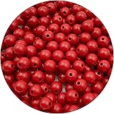 Daiyifiy 400Pcs 8MM Acrylic Round Pastel Beads Candy Color Spacer Beads Plastic Resin Beads for Necklace and Bracelet Making Crafting Supplies(312 - Red)
