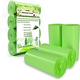 Trash Bags Biodegradable, Strong Rubbish Bags, Trash bags Recycling & Degradable Garbage Bags, Compostable Bags (Green, 13 Ga