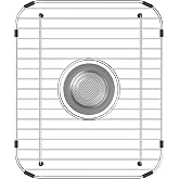 Alonsoo Sink Rack,Sink Protectors for Kitchen Sink,Stainless Steel Sink Grid for Bottom of Sink 11.5"W x 13.8"L,Metal Sink Grate with Strainer,Centered Drain for Single Bowl with Corner Radius,1 pack