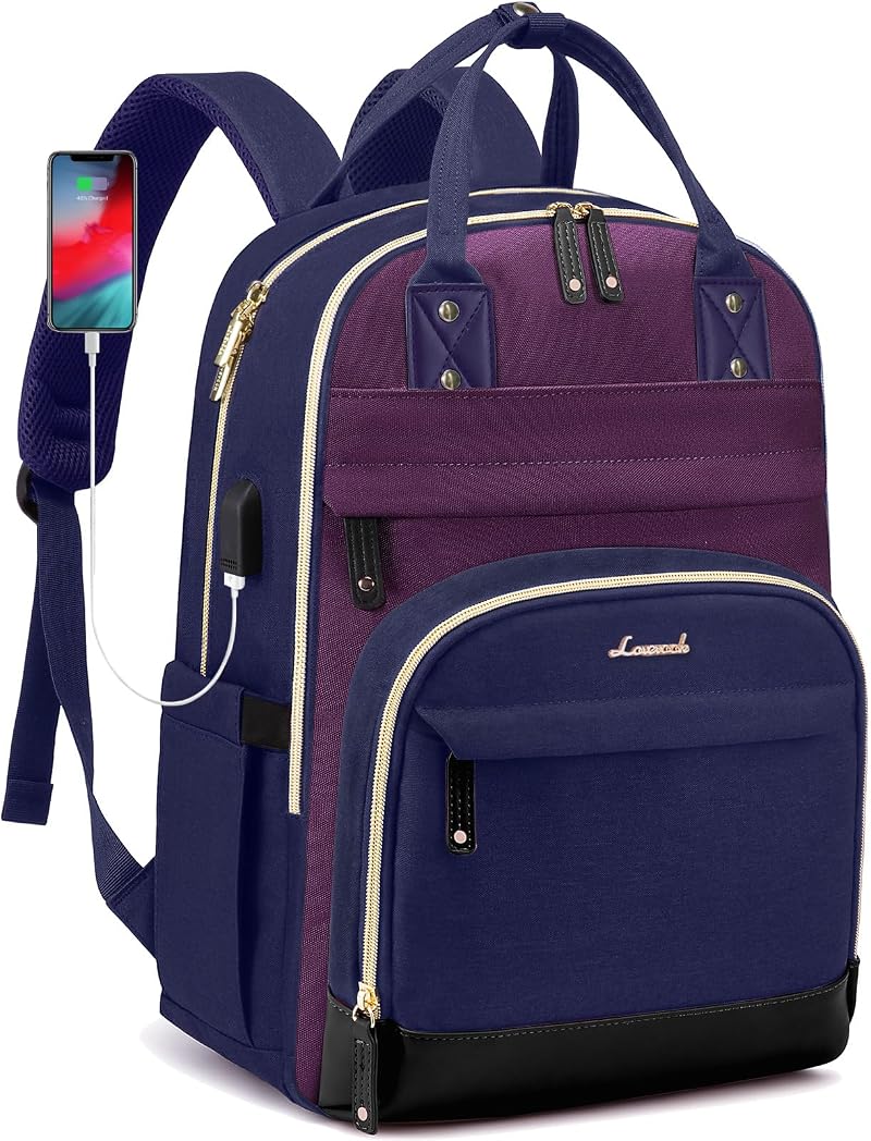LOVEVOOK Laptop Backpack Women 15.6 Inch Waterproof Anti Theft USB Port Large