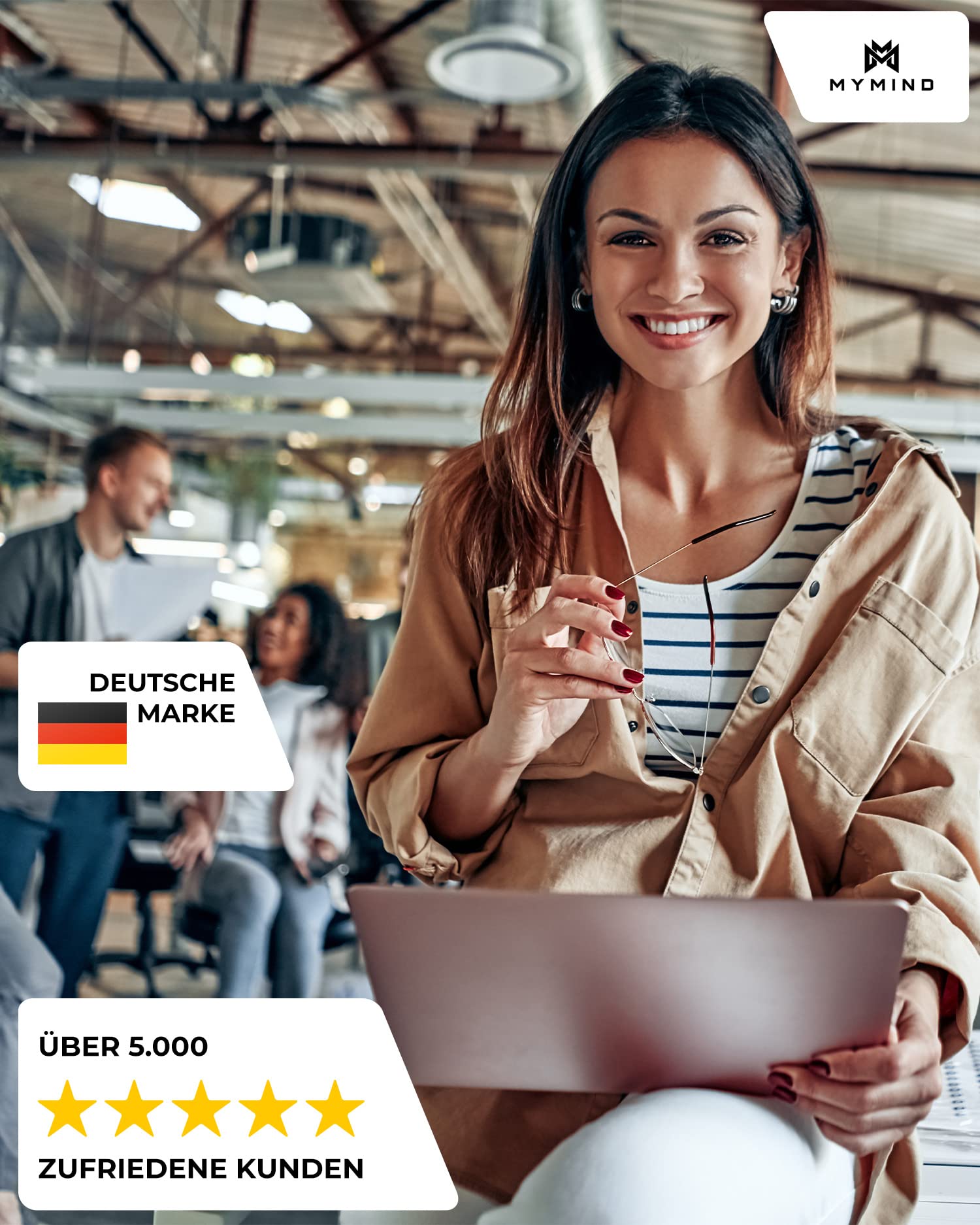 MYMIND® Schreibtischunterlage Filz [Rutschfest] 100x40cm - Premium antirutsch XXL Mauspad - Schreibunterlage für Homeoffice - Schreibtisch Unterlagenmatte - Desk Mat - Schreibtisch Unterlage Büro 6