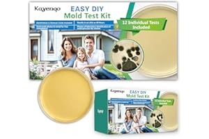 KAYENQO Mold Testing Kit with 12 Individual Tests - DIY Mold Test Kit for Home - air Quality Tester,Black Mold Detection, Includes Detailed Mold Identification Guide - Fast and Reliable Mold Detector at Home