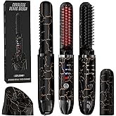 Beard Straightener for Men, Cordless Beard Heated Brush and Hair Straightener Hot Comb with 3 Temp Settings, Anti-Scald, Ionic Technology for Home Travel