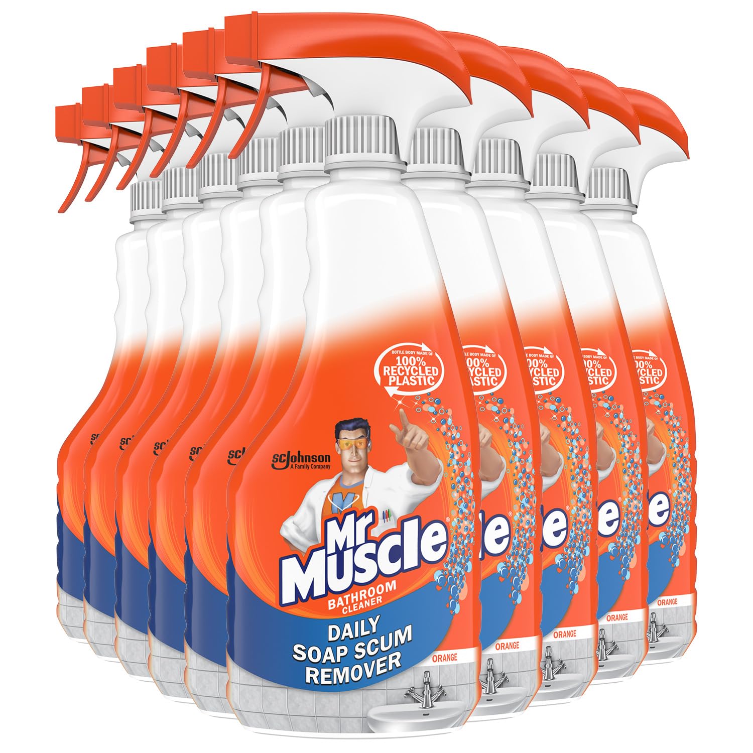 Mr Muscle Daily Soap Scum Remover, Bathroom Cleaner Spray, 500ml, Pack of 10