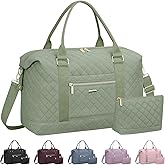 Tenot Quilted Travel Duffle Bag for Travel Women with Toiletry Bag, Large Weekender Bags for Women Carry on Duffel Overnight Bag, Waterproof Travel Tote Bags for Sports, Weekender, Business, Green
