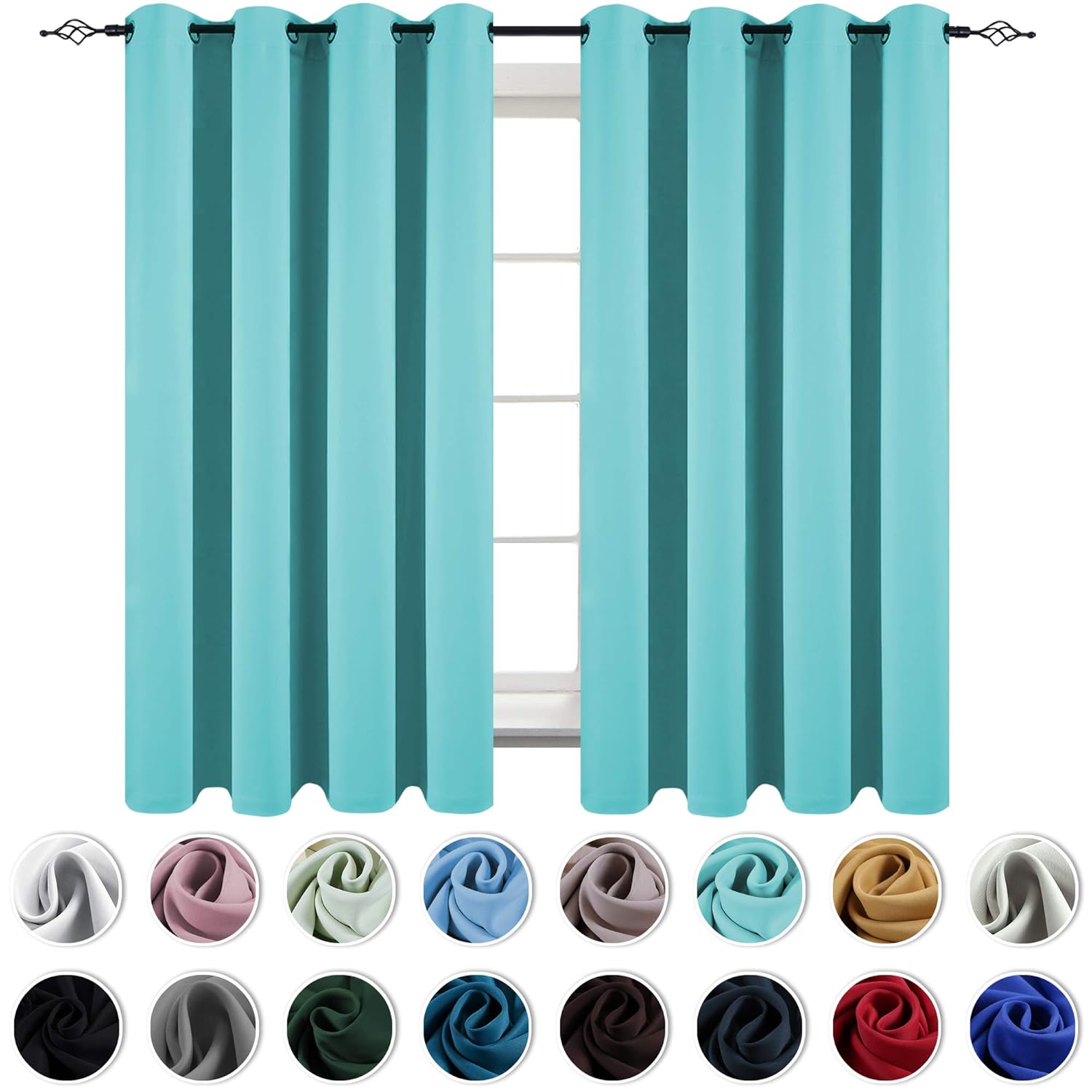 Best yellow aqua kitchen curtains