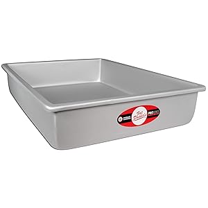 Fat Daddio's POB-12183 Anodized Aluminum Sheet Cake Pan, 12 x 18 x 3 Inch