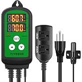 VIVOSUN Humidity Controller, 1200W Dual-Stage Outlet, Pre-Wired Digital Humidistat with Dual LED Displays for Humidifier/Dehumidifier/Fan, Ideal for Greenhouse, Grow Tent, Home-Brewing, Mushroom