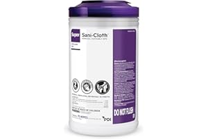 PDI Super Sani-Cloth Germicidal Disposable Wipe, Hospital-Grade Disinfection, Purple Top, 1 Canister of 75 X-Large 5'' x 8'' Wipes