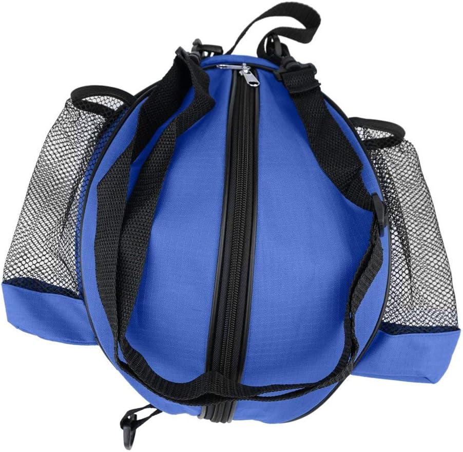 Shuban Professional Basketball Carrying Bag Duffel Bag Waterproof Portable Shoulder Bag Oxford Rounded Gym Training Sports Backpack Football Soccer Volleyball Carrier Holder Bags Storage (Blue Black)