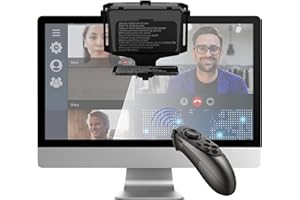 GEIMRSY 7.7-inch Portable Teleprompter｜Handheld/Desktop/Monitor 3-in-1 Mode｜HD 70/30 Beam Splitter Glass｜Remote Control Supported, Compatible with iOS/Android Tablet｜