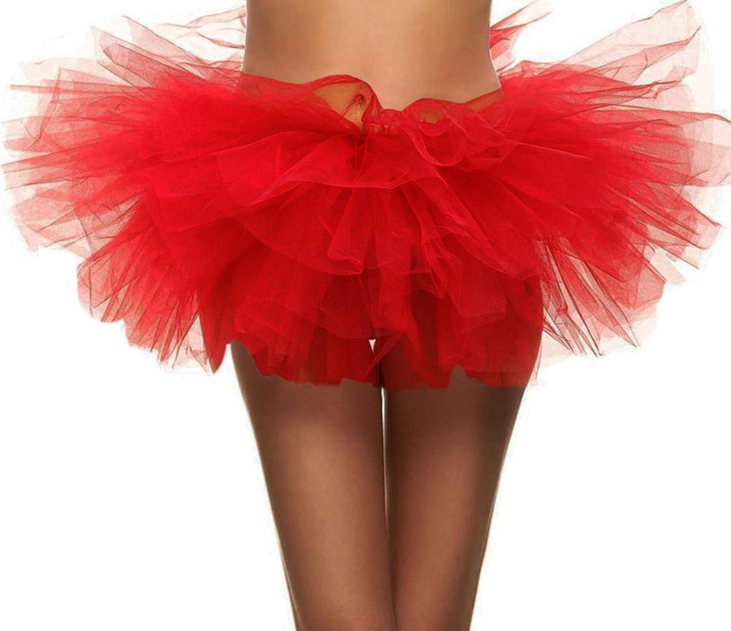 Women's Classic 5-layered Tulle Dash Tutu Ballet Skirts Ruffle Pettiskirt, One Size, Red at  Women’s Clothing store