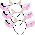 WILLBOND 3 Pack Cow Headband Cosplay Cow Ear Headband Girl Adult Fancy Dress Accessory