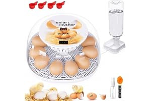 VIOWEY Incubators for Hatching Eggs, 12 Egg Incubator with Automatic Turning and Temperature Control, Automatic Water Adding, LED Egg Candler, for Hatching Chickens, Duck, Quail, Goose Eggs
