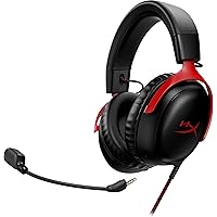 HyperX Cloud III – Wired Gaming Headset, PC, PS5, Xbox Series X|S, Angled 53mm Drivers, DTS Spatial Audio, Memory Foam, Durab