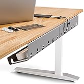 PAMO Cable Management Under Desk for Easy mounting Under-Table I Set of 2 - with 10X Cable Ties I Desk Organizer for Office/H